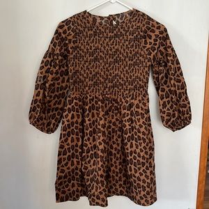 Janie and Jack leopard print twill dress size 14